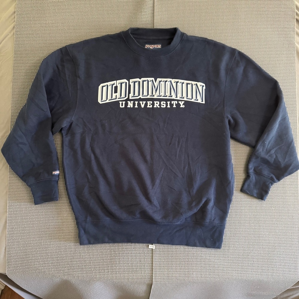 Jansport Old Dominion University ODU Crewneck Sweatshirt Navy Blue Mens Large